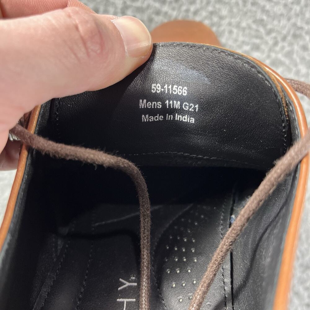 J Murphy by Johnston & Murphy Stanton Cap Toe Leather Dress Shoes Brown Mens 11M - Picture 8 of 9